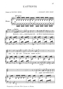 Partition complète (A minor), L attente, A minor, Saint-Saëns, Camille