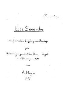 Partition Complete manuscript, Ecce sacerdos, F major, Högn, August