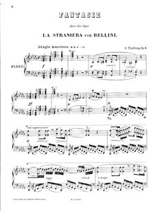 Partition complète, Fantasie über die Oper La straniera von Bellini, Op.9