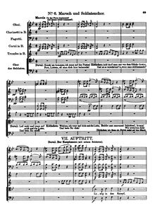 Partition , March et Soldiers  chœur  Lustig en den Kampf , Der vierjährige Posten, D.190