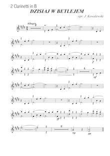 Partition clarinette 1/2 (B♭), Dzisiaj w Betlejem, Folk Songs, Polish