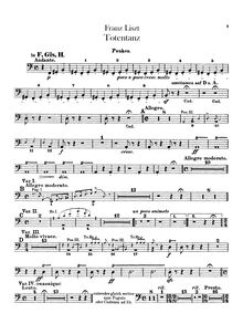 Partition timbales, cymbales/Triangle/Tam-Tam, Totentanz, Paraphrase über Dies Irae