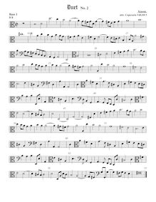 Partition Bass1 viole de gambe, clef en basse et en alto, duos pour violes de gambe par Anonymous