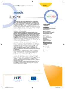 Biotechnology information and knowledge grid