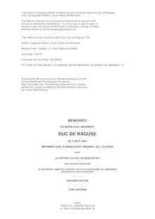 Mémoires du maréchal Marmont, duc de Raguse (7/9) par Marmont