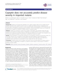 Copeptin does not accurately predict disease severity in imported malaria