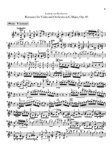 Partition violon Solo, Romance pour violon et orchestre, G Major