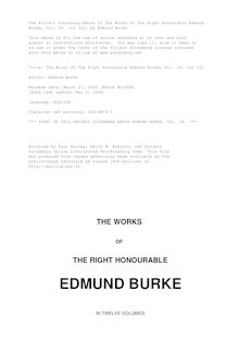 The Works of the Right Honourable Edmund Burke, Vol. 09 (of 12)