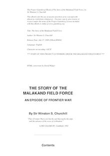 The Story of the Malakand Field Force - An Episode of Frontier War