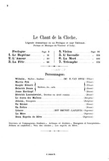 Partition complète, Le chant de la cloche, Op. 18, Indy, Vincent d 