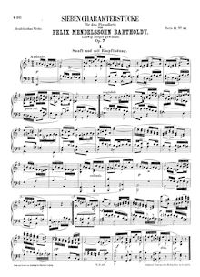 Partition complète (filter), 7 Piano pièces, Op.7, Mendelssohn, Felix