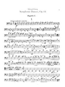 Partition basson 1, 2, symphonique Dances, Grieg, Edvard