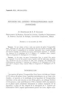 Revisión del género Tetragonolobus Scop. (Fabaceae)