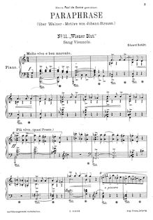 Partition No.11 - Wiener Blut (Vienna Blood), Concert Paraphrases on J. Strauss s Waltz Motifs