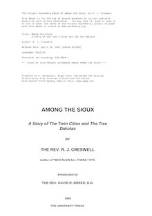 Among the Sioux - A Story of the Twin Cities and the Two Dakotas