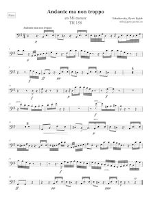 Partition Double basse, Andante ma non troppo, E minor, Tchaikovsky, Pyotr