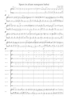 Partition chœurs 7 & 8 choirbook, transposed whole tone higher, Spem en alium nunquam habui