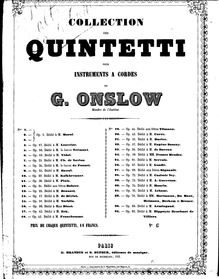 Partition Title page, corde quintette No.10, Op.32, Onslow, Georges