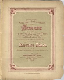 Partition couverture couleur, Sonata pour Piano 4-mains avec Either violon ou violoncelle, Op.36