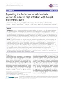 Exploiting the behaviour of wild malaria vectors to achieve high infection with fungal biocontrol agents