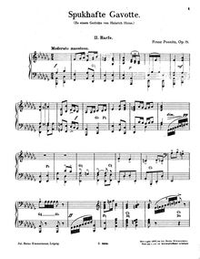 Partition harpe 2, Spukhafte Gavotte, A♭ minor, Poenitz, Franz