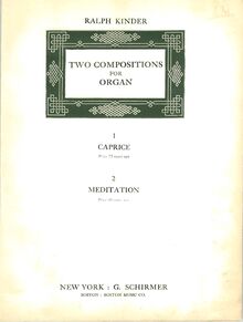 Partition orgue Score, 2 Compositions pour orgue, Meditation: D♭ major