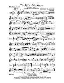 Partition Alto Saxophone (E♭), pour Bride of pour Waves, Clarke, Herbert Lincoln