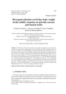 Divergent selection on 63-day body weight in the rabbit: response on growth, carcass and muscle traits