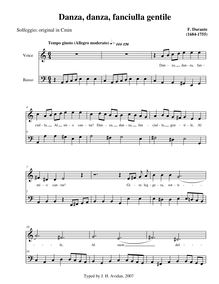 Partition Original score transposed pour Amin (alto), PDF, Danza fanciulla gentile