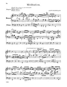 Partition complète, Méditation, Op.16, Klein, Franz Aloÿs