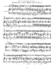Partition violoncelle et partition de piano, 6 sonates pour violoncelle et Continuo, Op.1