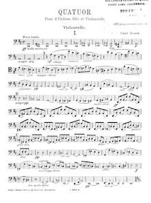 Partition violoncelle, corde quatuor, D major, Franck, César
