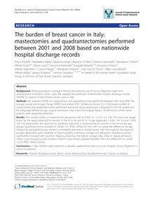 The burden of breast cancer in Italy: mastectomies and quadrantectomies performed between 2001 and 2008 based on nationwide hospital discharge records