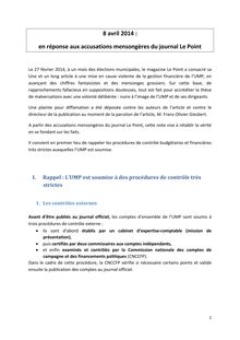 Présentation des comptes de l UMP par Jean-François Copé