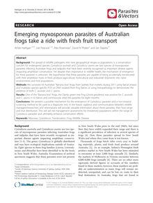 Emerging myxosporean parasites of Australian frogs take a ride with fresh fruit transport