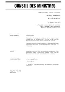 Projet de loi sur le renseignement présenté en Conseil des ministres