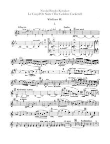 Partition violons II, pour Golden Cockerel (), Four musical pictures from the opera The Golden Cockerel (Четыре музыкальных картины из оперы «Золотой петушок»)