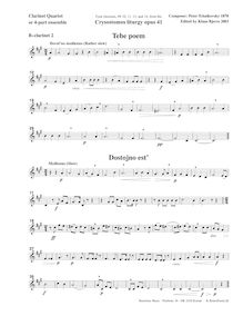 Partition B♭ clarinette 2, Liturgy of St. John Chrysostom,, Литургия святого Иоанна Златоуста