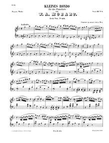 Partition complète, Rondo, Rondo No.2, F major, Mozart, Wolfgang Amadeus