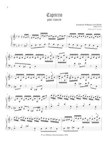 Partition complète, Capriccio en D minor, D minor, Zachow, Friedrich Wilhelm