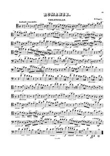 Partition de violoncelle, Romanze, Engels, Hubert