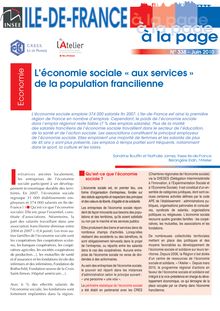 L’économie sociale « aux services » de la population francilienne