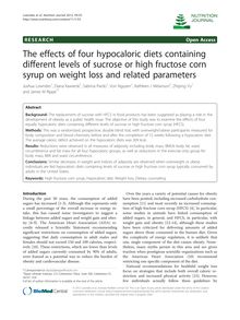 The effects of four hypocaloric diets containing different levels of sucrose or high fructose corn syrup on weight loss and related parameters