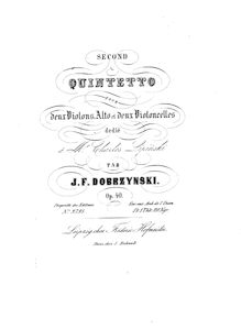 Partition violon 1, corde quintette No.2, Op.40, A minor, Dobrzyński, Ignacy Feliks