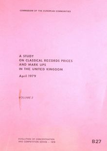 A study on classical record prices and mark-ups in the United Kingdom