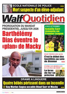 Walf Quotidien n°8726 - du lundi 26 avril 2021