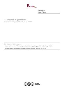 Théories et généralités - compte-rendu ; n°1 ; vol.55, pg 197-200