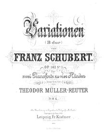 Partition No.3 Piano 2, Impromptus, D.935, Schubert, Franz