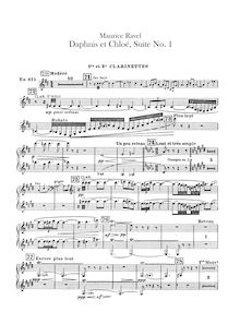 Partition clarinette 1/2 (B♭), Piccolo clarinette (E♭), basse clarinette (B♭), Daphnis et Chloé  No.1