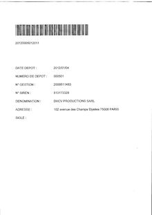 David Hallyday - Les comptes de DHCV déposés au greffe